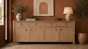Crafters and Weavers Rustic-Modern Distressed Sideboard Cabinet in Black