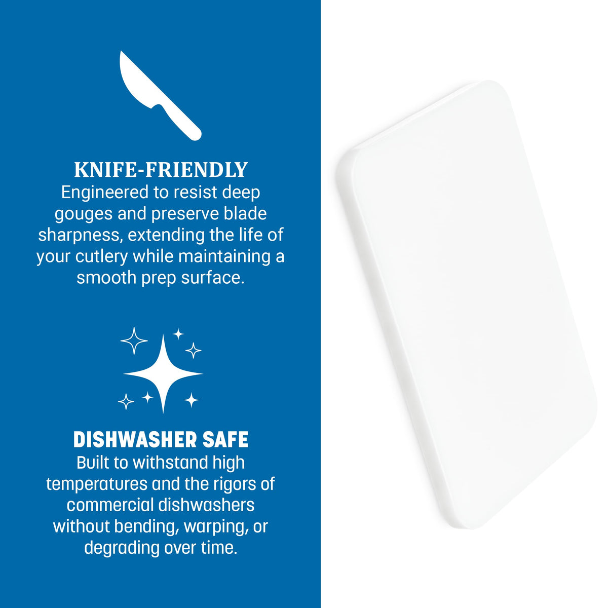Cutting Board by San Jamar – 9"L x 6"W, Co-Polymer, White, Model CB6912WHGR