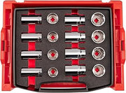 TEKTON 1/2 Inch Drive Shallow and Deep 6-Point Socket Set with Open Top Drawer and Rack, 16-Piece (1-1/16-1-1/2 in.) | SHD92701