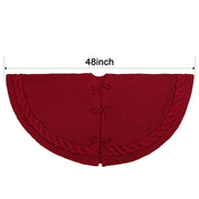 LimBridge Knitted Tree Skirt, 48 Inch Round, Burgundy