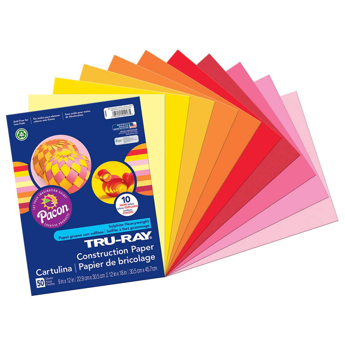 Tru-Ray Construction Paper by DIXON TICONDEROGA CO - PACON – Paper, Warm Assorted, Pack of 5, Model PAC102947-5