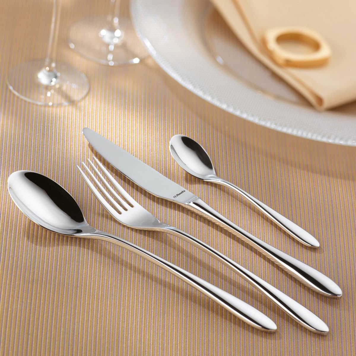 Amefa Cube / Estandar / Black/White Dinner Forks