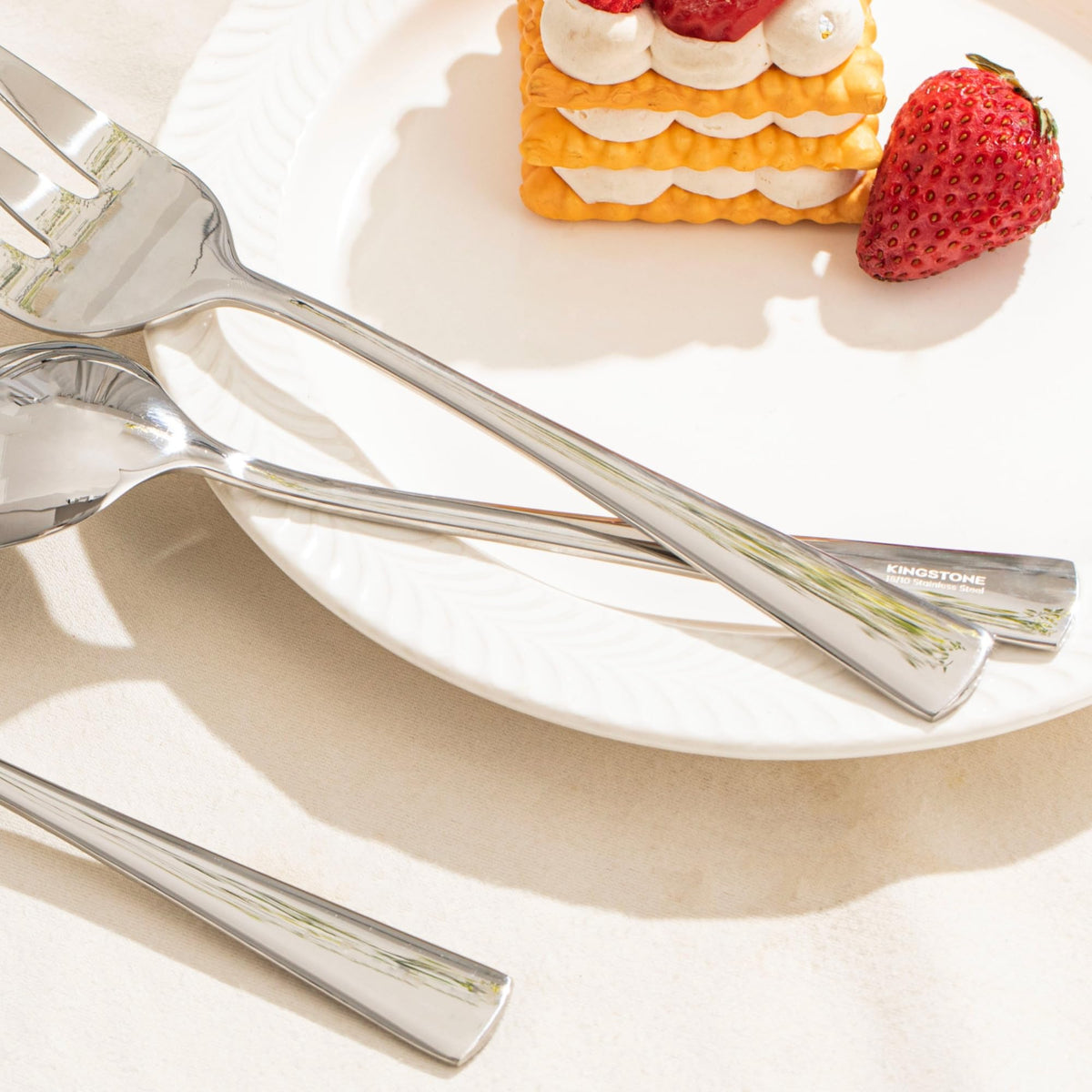 Kingstone Serving Utensils Set, 18/10 Stainless Steel, 5 Piece Silver