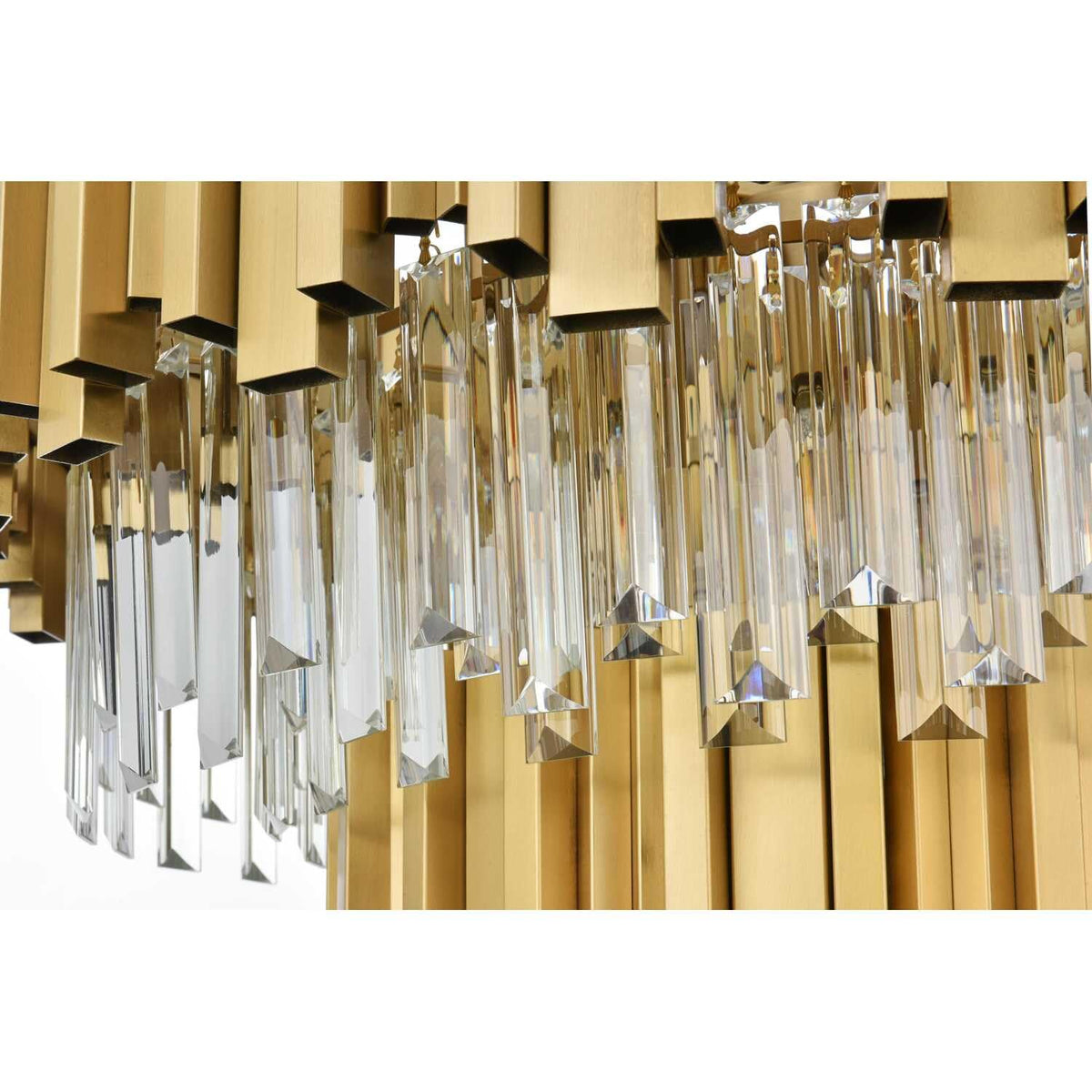 Willow Eight Light Chandelier Satin Gold by Lighting Design – Iron, Satin Gold, Model 3400G24SG