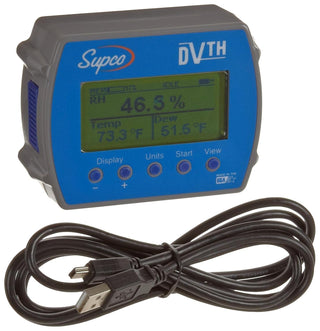 Temperature and Humidity Data Logger with Graphic Display by Supco – 3.05"L x 4"W x 1.5"H, Model DVTH