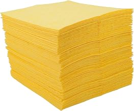 Global Industrial Hazmat Sorbent Pads, Heavyweight, 15"W x 18"L, Yellow, 100/Pack