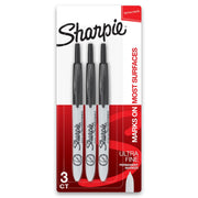 Retractable Permanent Markers by Sharpie – 1 Count (Pack of 3), Plastic, Felt, Black, Pack of 3, Model 1735793