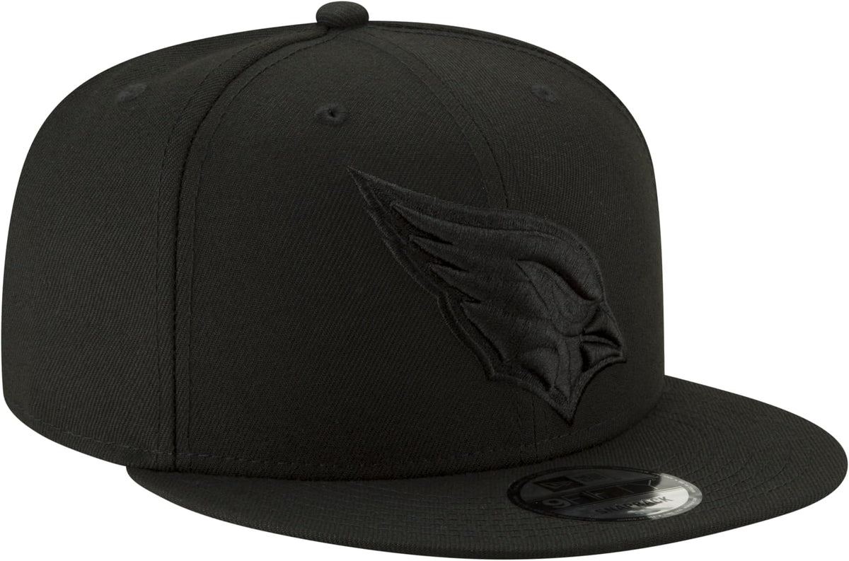 NFL 9FIFTY Black On Black Adjustable Snapback Hat Cap One Size Fits All (Arizona Cardinals) by New Era – Polyester, Arizona Cardinals Black, Model New Era