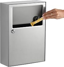 Bobrick Surface-Mounted Sanitary Napkin Disposal – ADA Compliant, Satin-Finish Stainless Steel, Leak-Proof 1.2-gallon Capacity, Self-Closing Panel, Durable & Hygienic Design for Commercial Bathrooms (Model B-254)