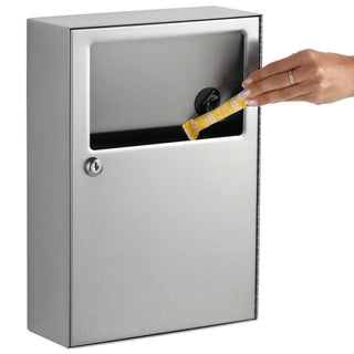 Surface-Mounted Sanitary Napkin Disposal by Bobrick – 1.2 Gallon, 1.2 gallons, Stainless Steel