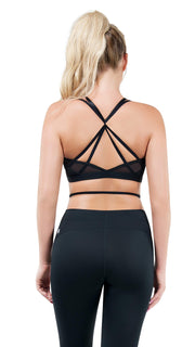 Reveal Sports Bra (Large) Black by Starline – Large, Spandex, Black, Model SA7003