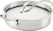 Hestan ProBond Luxe 6-Quart Polished Professional Clad Stainless Steel Rondeau with Lid