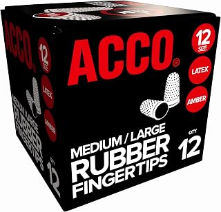 ACCO Brands Swingline S7054032C 54032 Rubber Finger Tips, 12 (Medium-Large), Amber (Pack of 12)