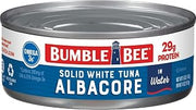 Bumble Bee Solid White Albacore Tuna in Water, 5 oz | Wild Caught Tuna, 29g Protein per Can, High in Omega-3s, Non-GMO, Gluten Free, Kosher