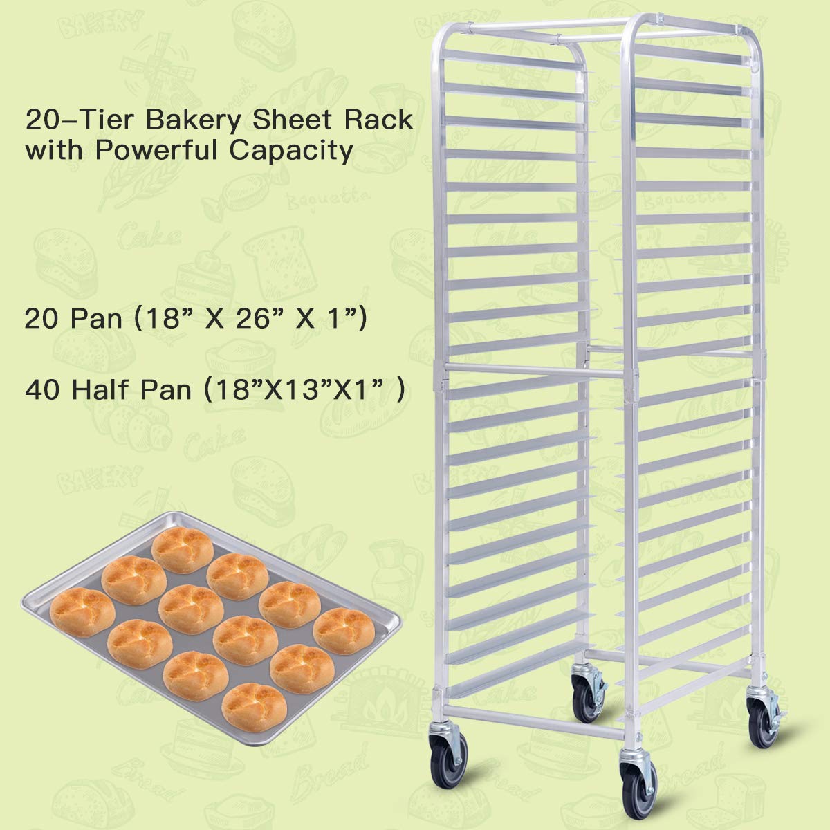 ReunionG 20 Tiers / Silver / 400.0 pounds Bakery Racks