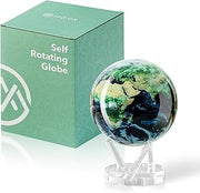 MOVA Self Rotating Globe, Earth with Clouds Signature (6") | solar powered globe, no batteries or cords, gift for geography lovers, premium kinetic display, office desk decor