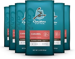 Caribou Coffee Ground Coffee Medium Roast, Caramel, 66 Ounces
