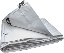 10 Ft. X 10 Ft. Heavy Duty 6 Oz. White Tarp 11-12 Mil Thick