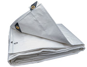 Heavy Duty White Tarp 6 OZ. by HARPSTER TARPS – 7'x10', Polyethylene (PE), White, Model ST710W