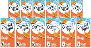 Crystal Light Classic Orange Naturally Flavored Powdered Drink Mix, Sugar Free Low Calorie Pitcher Packets, Kosher Gluten Free Beverage, 2.5 Ounce (Pack of 12)
