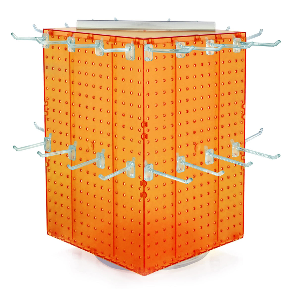 Azar Displays Pegboard + Hooks / Orange / 14 inches Display Racks