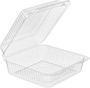 Inline 102 oz Square Clamshell Take out Container 7.6 Length x 7.6 Width x 3.4 Height | 200/Case