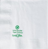 Hoffmaster 057300 Earth Wise Recycled Paper Beverage Napkin, Coin Embossed, 2-Ply, 1/4 Fold, 10" Length x 10" Width, White (12 Packs of 250)
