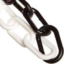 Mr. Chain Plastic Barrier Chain, Black/White, 100 ft Length (51020-100)