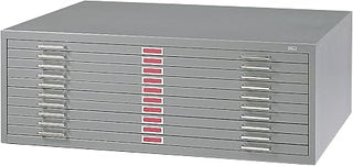 Safco Products 4986GR Flat File for 42" W x 30" D Documents, 10-Drawer (Additional Options Sold Separately), Gray