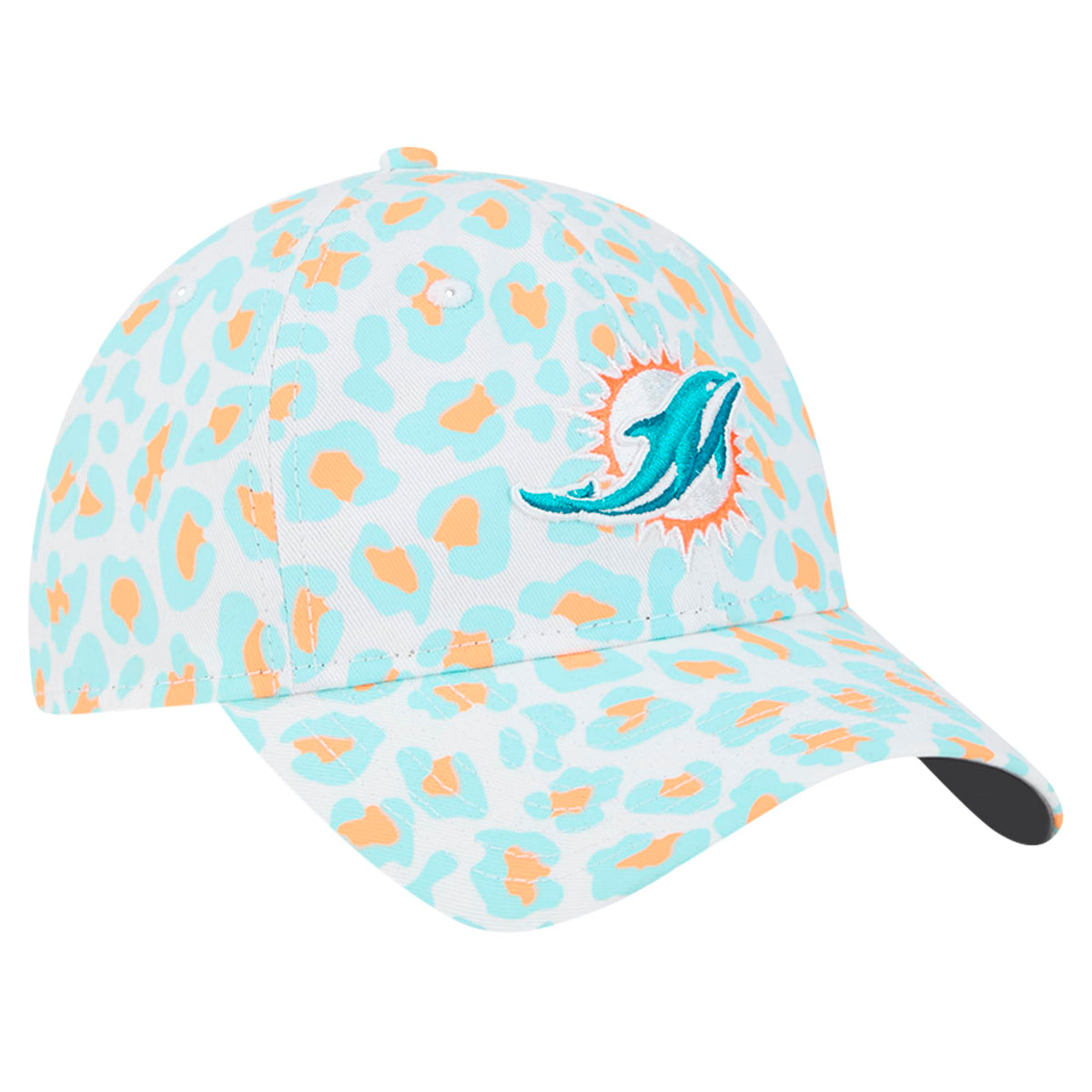 Preschool White Miami Dolphins Active Leopard 9TWENTY Adjustable Hat by New Era – Cotton, Miami Dolphins, White, Model Nfl Preschool Girls Active Leopard 9twenty