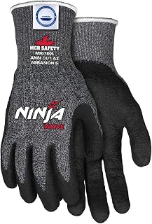 MCR Safety N96780L Nitrile Gloves, Large, Black, 1-Pair