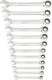 GEARWRENCH Open End Ratcheting Metric Wrench Set 12 Pc., 12 Point - 85597