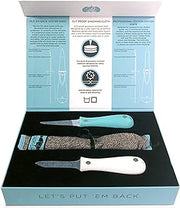 Toadfish Oyster Shucker's Bundle, Oyster Knife Shucker Set - Oyster Shucking Knives & Cut-Resistant Shucking Cloth, Seafood Opener Kit Tools Gift