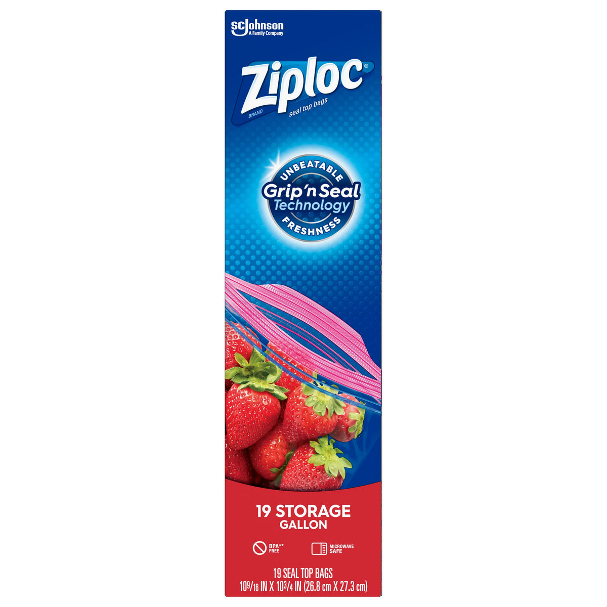 Double Zipper Gallon Storage Bags 20 ea by Ziploc – One Size, 1.0 gallons, Polyethylene (PE), Clear, Pack of 20
