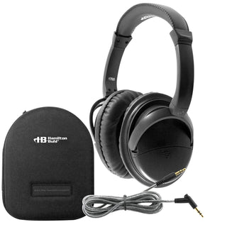 Hamilton Buhl Deluxe Active Noise-Cancelling Headphones with Case by HamiltonBuhl – Medium, Foam, Black, Model NCHBC1