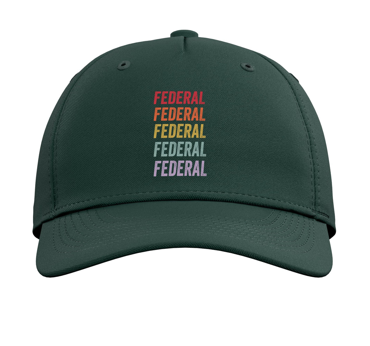Federal Adjustable Printed Baseball Hat by Federal Apparel – Cotton, Dark Green
