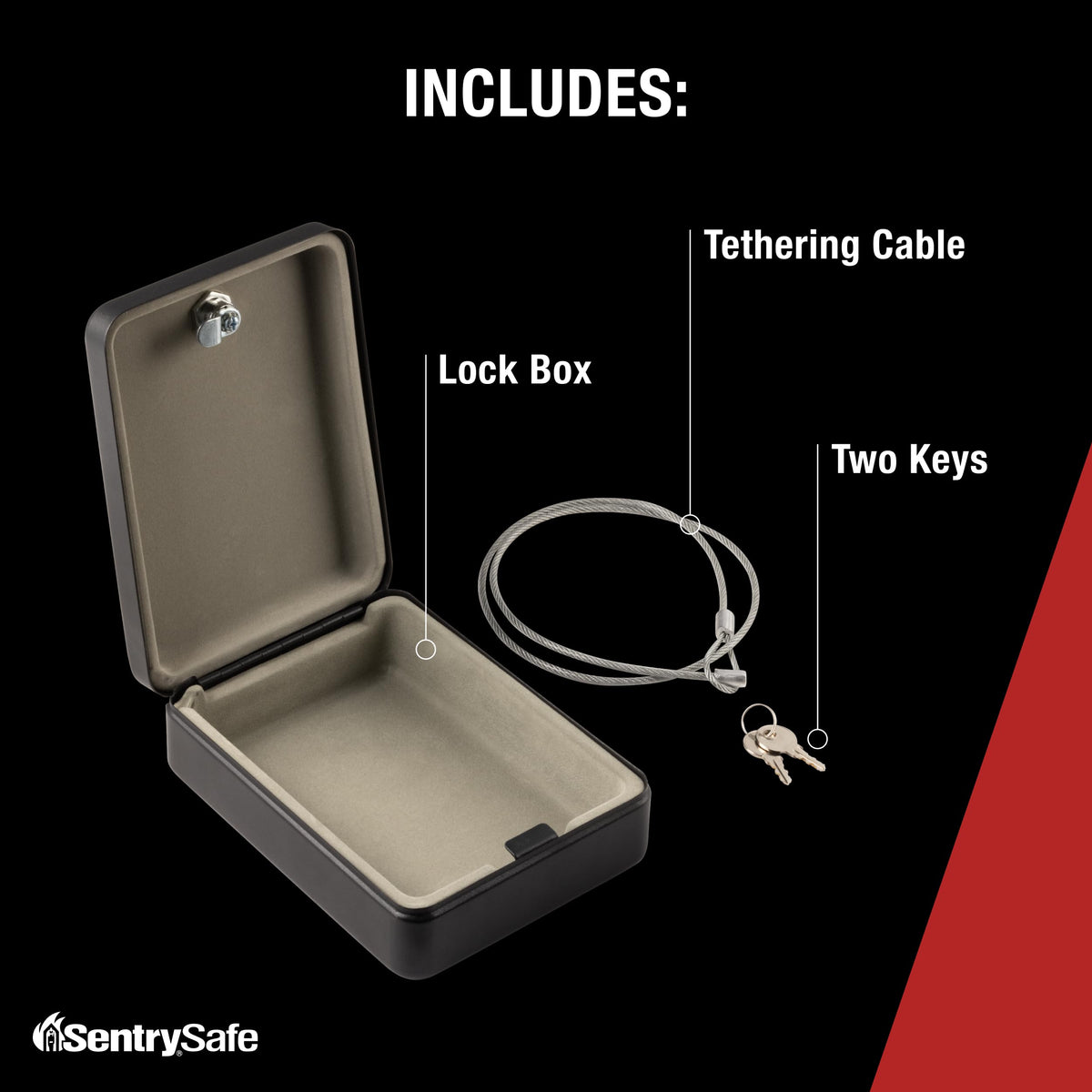 SentrySafe Black / 0.05 cubic feet / Key Lock Security Lock Boxes