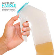 Male Urinal with Glow in The Dark Lid (2 Bottles) 32 Oz Urine Bottles for Men - Pee Bottles for Hospitals by Stock Your Home – 2 Pack, plastic, White, Pack of 2, Model 1301