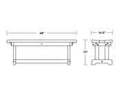 ® Park Bench by Polywood – 48" W x 14.5" L x 17" H, High Density Polyethylene, Slate Grey, Model PBB48GY