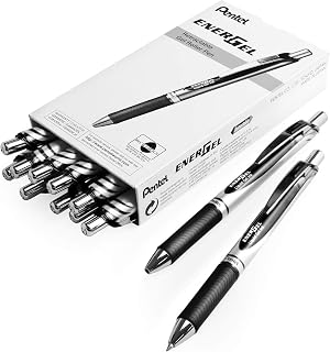 Pentel EnerGel XM BL77 - Retractable Liquid Gel Ink Pen - 0.7mm Nib - 54% Recycled - Ideal for Office - Large Bulk Pack of 144 Pens - Black Ink