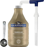 Ghirardelli Vanilla Flavored Sauce, 87.3 oz with Pump & Spoon