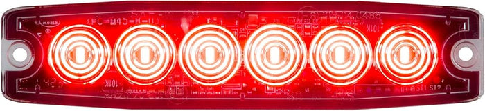 Buyers Products 8892203 5 Inch Red LED Strobe Light, Ultraâ€‘Thin Surface Mount Warning Light, 6 LEDs, 23 Flash Patterns, Aluminum Housing, IPX8 Waterproof, for Trucks and Utility Vehicles