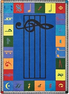 Joy Carpets Note Worthy (Elementary) 10'9" x 13'2" Area Rug in Color Multi Nylon/Multi