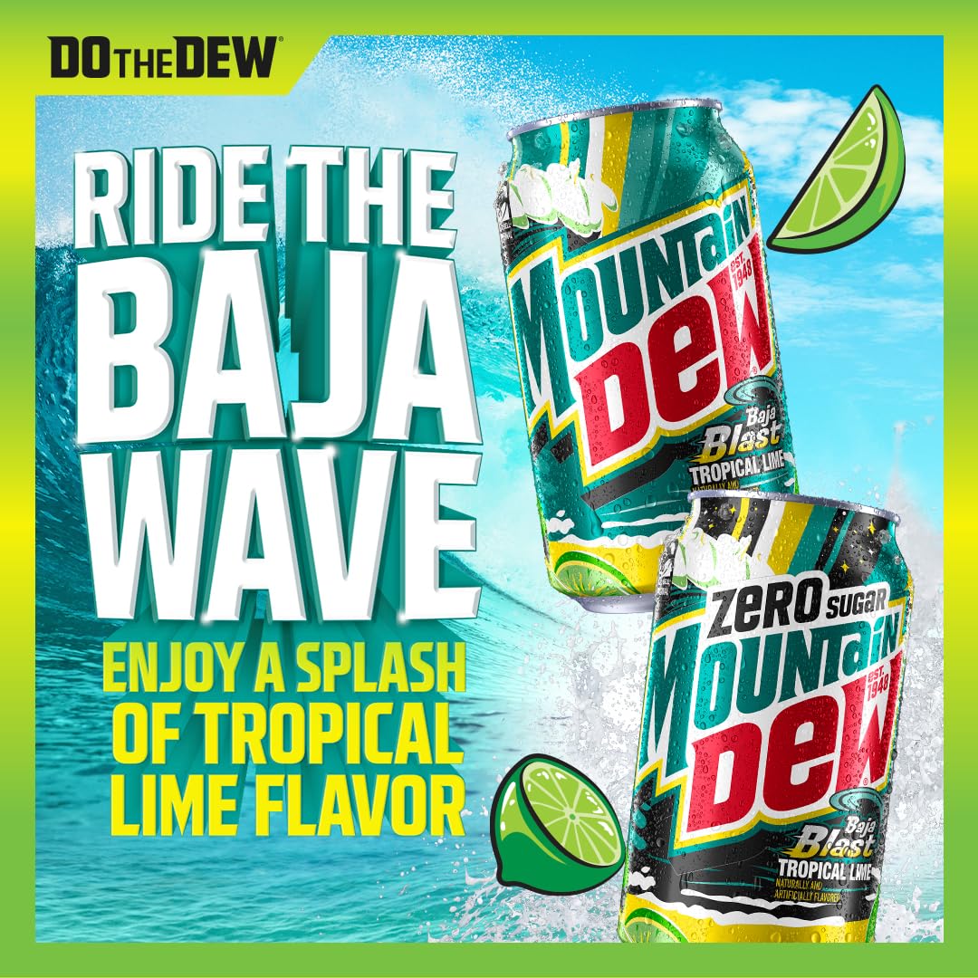 2 Flavor Baja Variety Pack (Baja Cabo Citrus, Baja Blast), 12 Fl Oz Cans (Pack of 18) by Mountain Dew – 12 Fl Oz (Pack of 18), Pack of 18