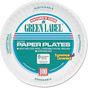 AJM Packaging Paper Plates, 6" dia, White, 1,000/Carton
