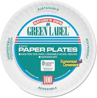 AJM Packaging Paper Plates, 6" dia, White, 1,000/Carton
