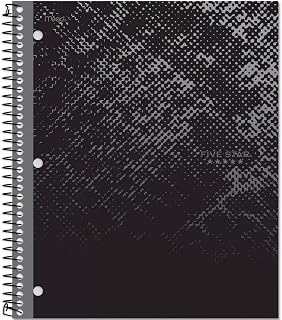 Five Star Spiral Notebook, 1 Subject, 100 Sheets, College Ruled, Graphics, Bitmap Black