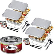 Sterno Full Size Disposable Chafing Dish Buffet Set | Complete buffet setup, food warming, racks, lids, catering and events