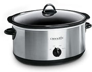 Crock-Pot 7-Quart Manual Slow Cooker, Family Size Serves 8+ People & Fits 6-lb Roast, Removable Stoneware with Warming Setting, Dishwasher Safe for Easy Cleanup, Stainless Steel