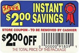 Coupon Labels $2.00 Off Instant Savings - 3" L x 2" H 250 Per Roll